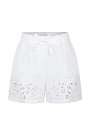 white linen shorts ERMANNO SCERVINO KIDS | SFBE012CLC006B000